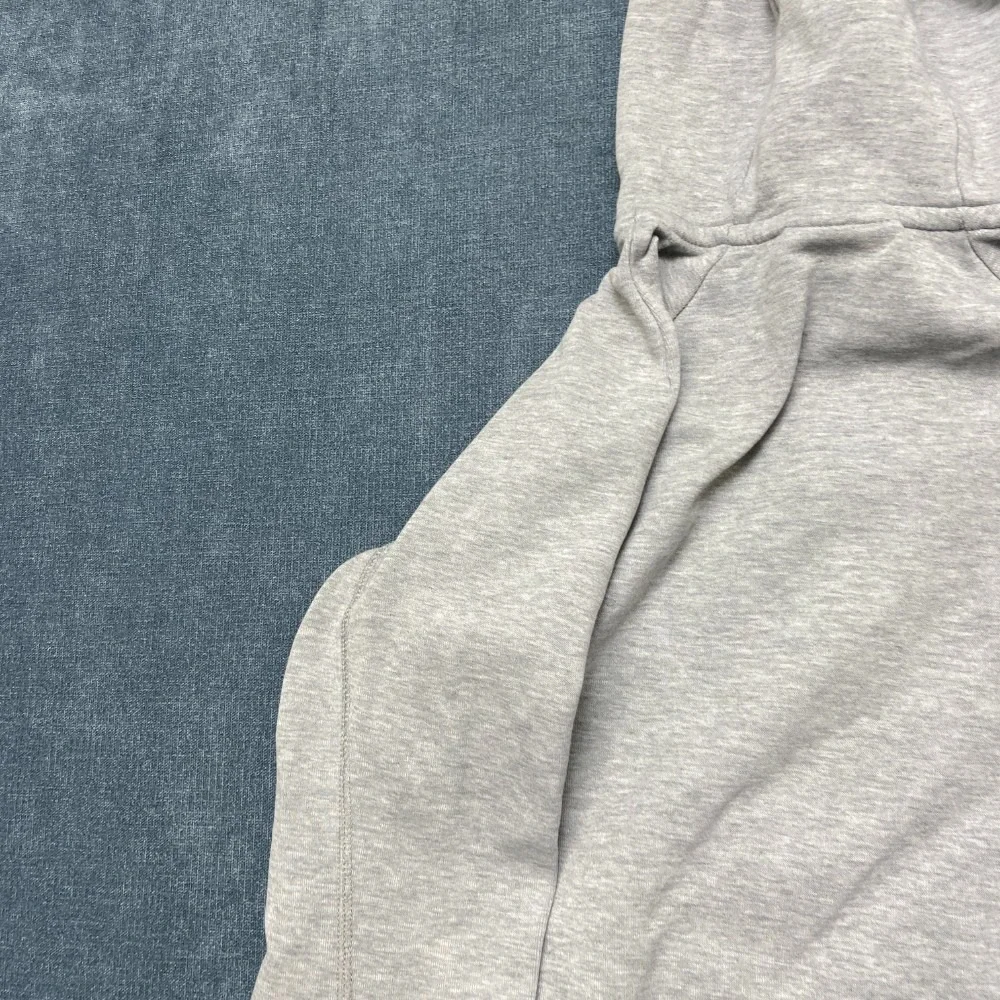 Nike Hoodie Mens Medium Gray Swoosh Logo Full Zip Raglan Sleeve Performance